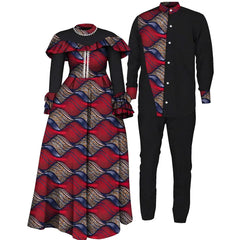 Women’s Printed Dress with Matching Men’s Suit for Weddings, Parties & Special Occasions for only $65.66 at Flexi Africa!