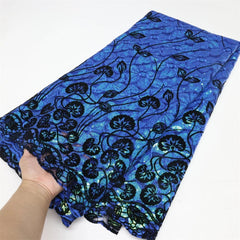 African Lace Fabric – Elegant Tulle Net Embroidery with Sequins - Free Delivery Worldwide only at Flexi Africa