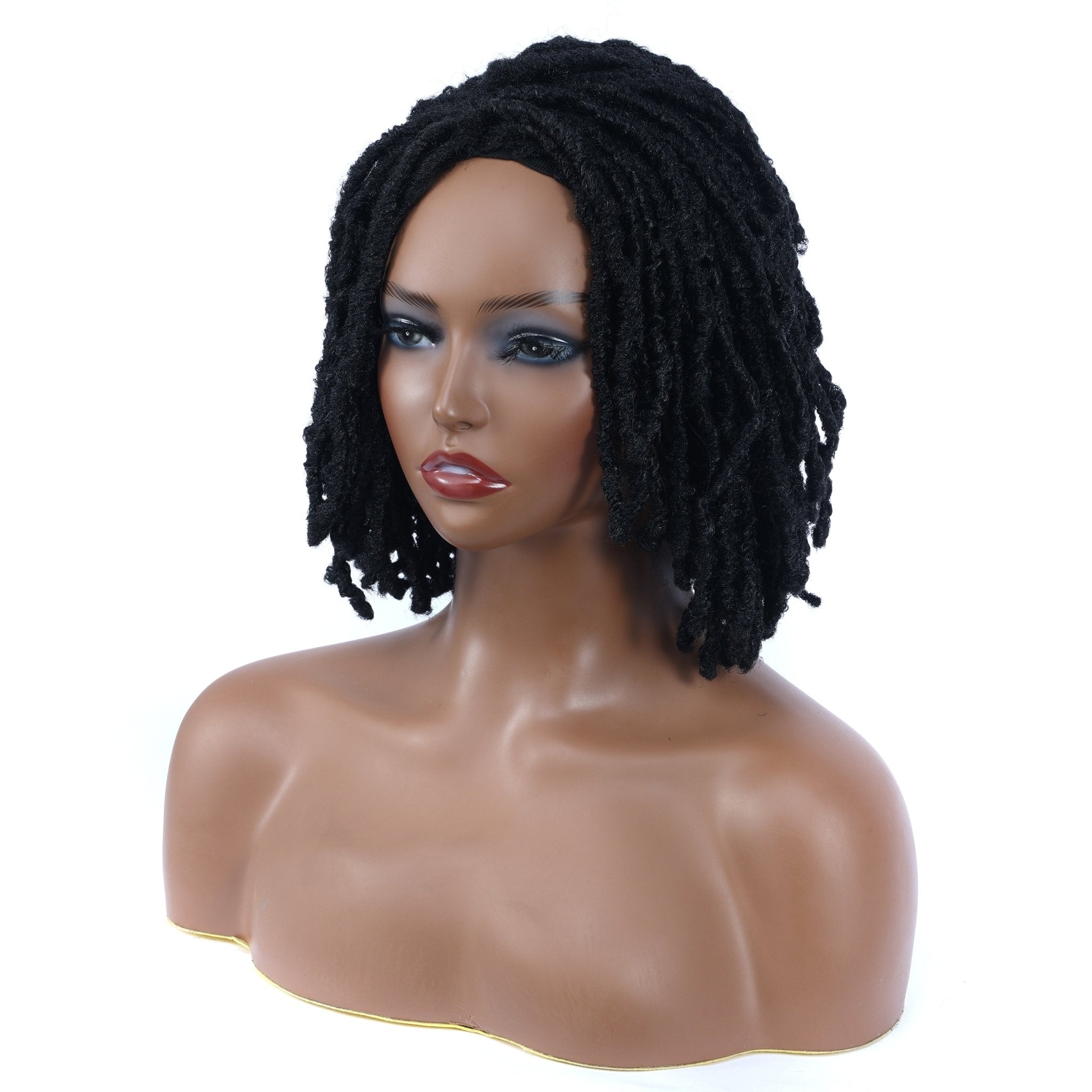 10" Braided Wigs Afro Bob Wig Synthetic Dreadlock Wigs Short Curly - Free Delivery Worldwide only at Flexi Africa