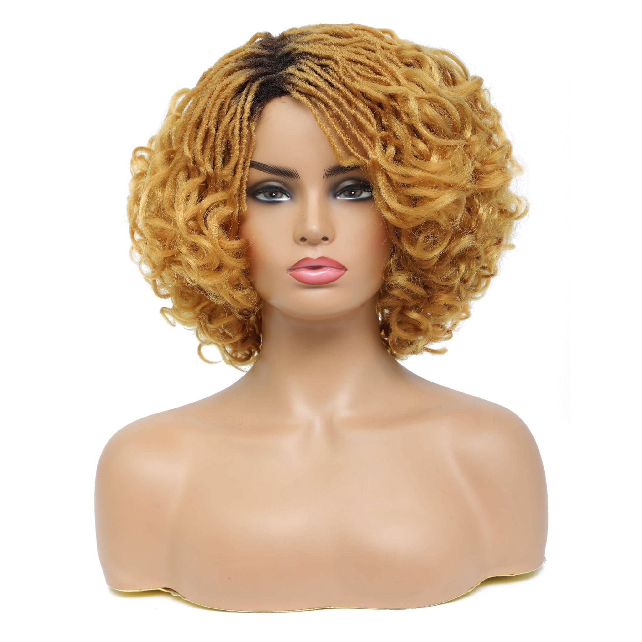 10" Braided Wigs Afro Bob Wig Synthetic Dreadlock Wigs Short Curly - Free Delivery Worldwide only at Flexi Africa