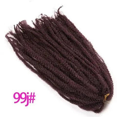 18" Afro Kinky Braiding Hair Synthetic Crochet Marly Braids Extensions 30 Strands Burgundy Black Ombre - Flexi Africa