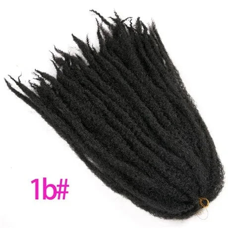 18" Afro Kinky Braiding Hair Synthetic Crochet Marly Braids Extensions 30 Strands Burgundy Black Ombre - Flexi Africa