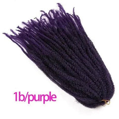 18" Afro Kinky Braiding Hair Synthetic Crochet Marly Braids Extensions 30 Strands Burgundy Black Ombre - Flexi Africa