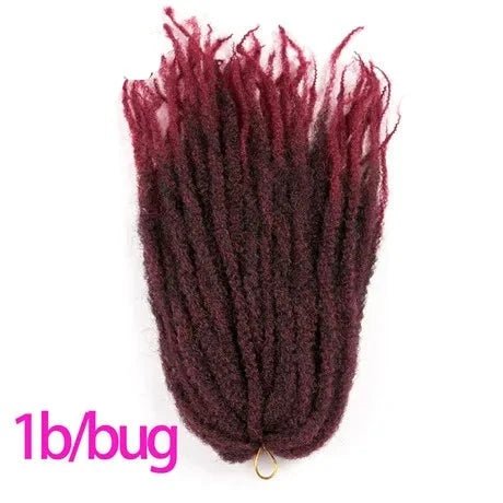 18" Afro Kinky Braiding Hair Synthetic Crochet Marly Braids Extensions 30 Strands Burgundy Black Ombre - Flexi Africa - Flexi Africa offers Free Delivery Worldwide - Vibrant African traditional clothing showcasing bold prints and intricate designs