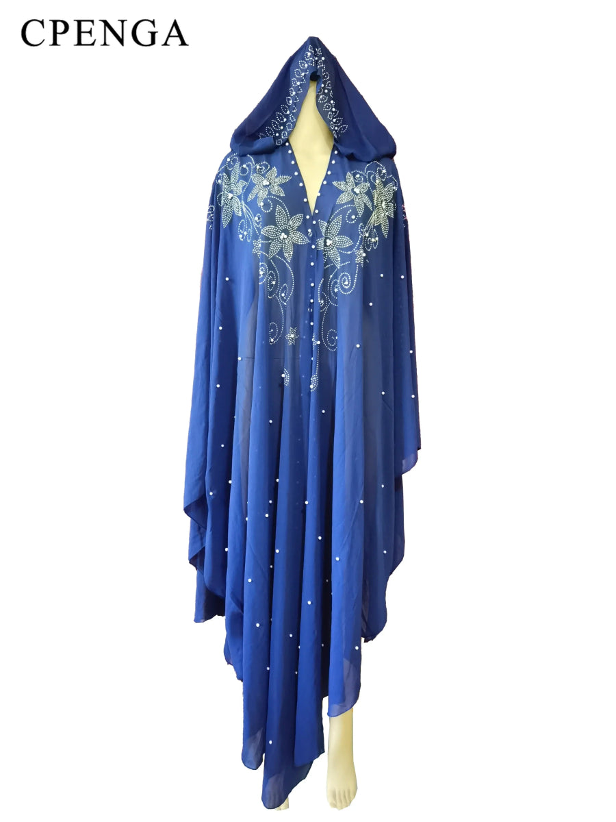 Ladies African Abaya Maxi Dress – Robe with Pearl Detailing, Traditional Dress - Free Delivery Worldwide only at Flexi Africa