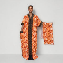 2025 New Fashion Middle Eastern Bubu Hot - Selling Diamond - Studded Loose Muslim African Summer Printed Women's Dress with Side Pockets - Free Delivery Worldwide only at Flexi Africa