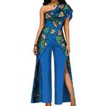 2PC African Women’s Ankara Pant Set – Stylish Off - Shoulder Top and Trousers - Free Delivery Worldwide only at Flexi Africa