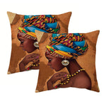 Buy 2PCS African American Woman Short Plush Cushion Covers - Soft, Vibrant, and Home Decor for only $5.84 at Flexi Africa!