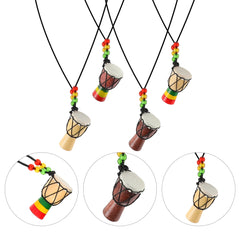 4PCS Mini African Drum Design Necklace Tambourine Pendant Decorative Chic Necklaces - Flexi Africa - Free Delivery Worldwide only at www.flexiafrica.com