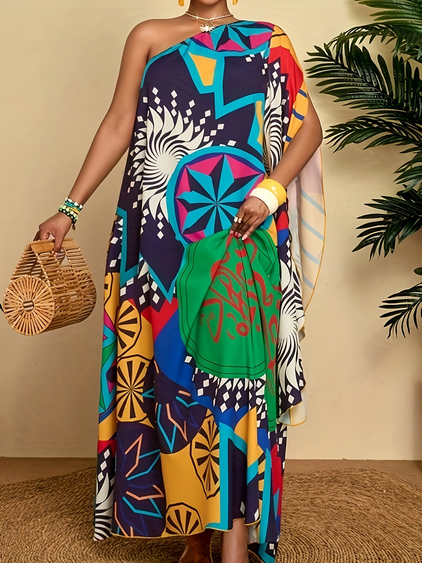 Buy Plus Size Women’s Summer Dress – South African Starry Sky and Sun Element Print for only $19.50 at Flexi Africa!
