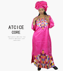 Elevate your style with our stunning African Dresses! Bazin Riche embroidery, this fashion design is a steal at $50.66.