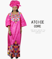 Elevate your style with our stunning African Dresses! Bazin Riche embroidery, this fashion design is a steal at $50.66.