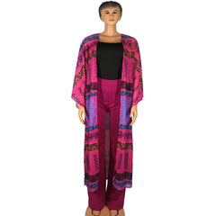 2PC African Dashiki Suit for Women - Long Coat Top & Wide - Leg Pants Set - Plus Size Party Outfit - Free Delivery Worldwide only at Flexi Africa