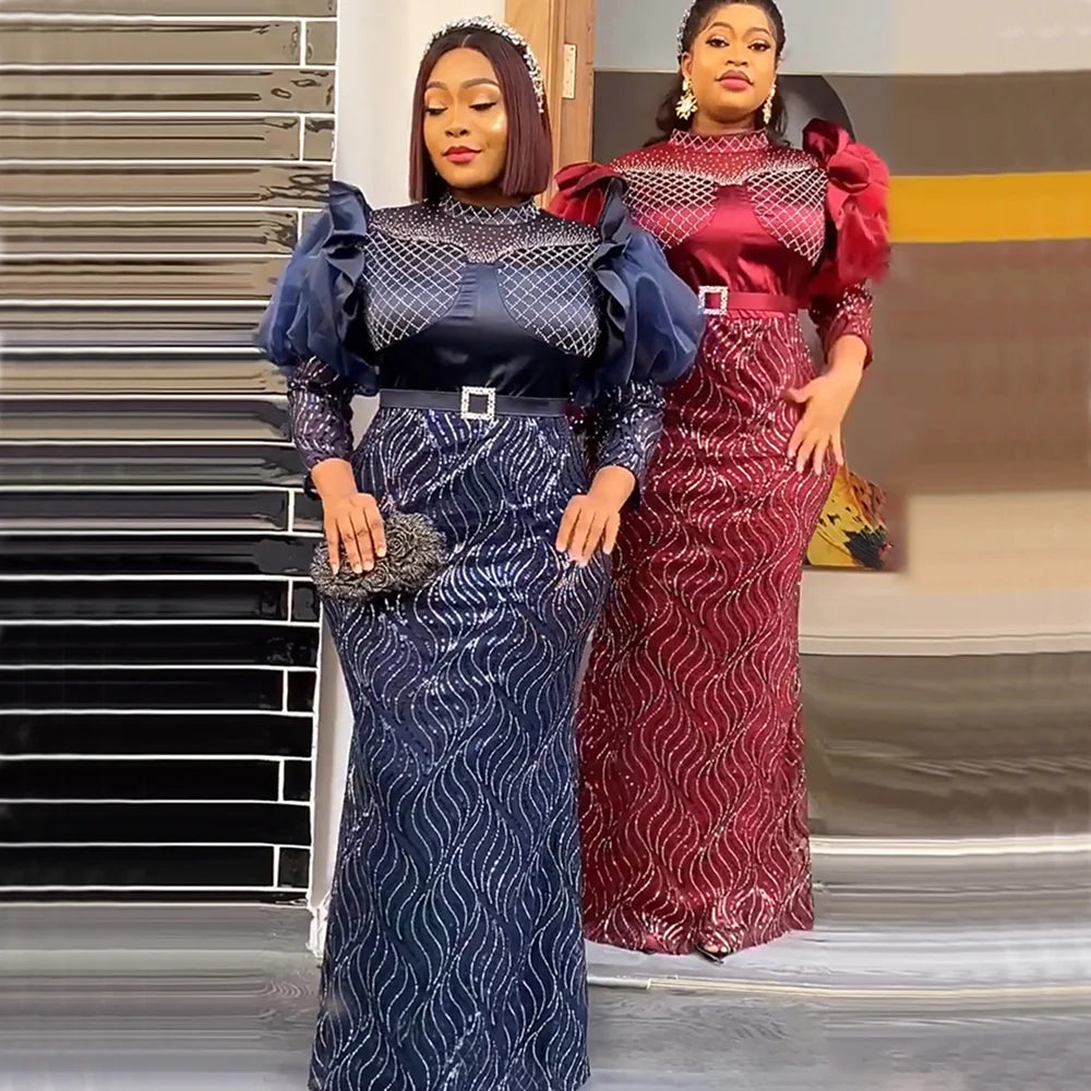 Buy Plus Size African Luxury Sequin Evening Party Long Dresses for Women Dashiki  Clothing for only $54.56 at Flexi Africa!