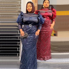 Buy Plus Size African Luxury Sequin Evening Party Long Dresses for Women Dashiki  Clothing for only $54.56 at Flexi Africa!
