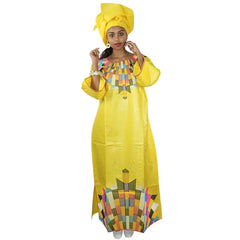 Elevate your style with our stunning African Dresses! Bazin Riche embroidery, this fashion design is a steal at $50.66.