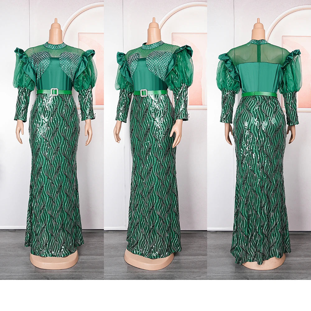 Buy Plus Size African Luxury Sequin Evening Party Long Dresses for Women Dashiki  Clothing for only $54.56 at Flexi Africa!