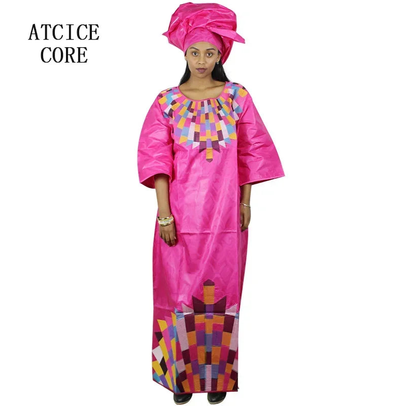 Elevate your style with our stunning African Dresses! Bazin Riche embroidery, this fashion design is a steal at $50.66.