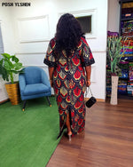 Buy Luxury African Long Gown – Sequin Embellished Caftan Dress with Floral Print and Slit for only $61.49 at Flexi Africa!