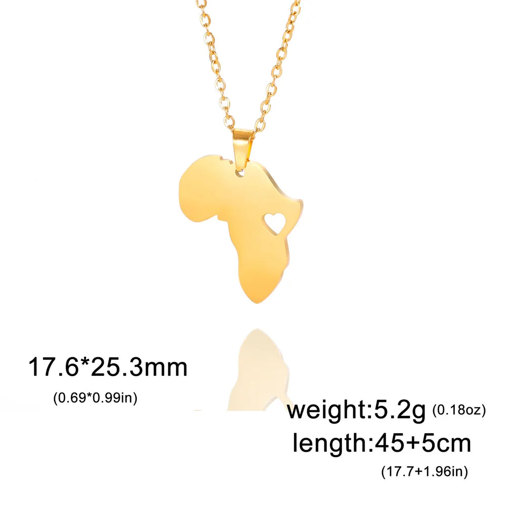Buy African Heart Pendants Necklaces South Africa Map Necklace Choker Chain African Jewelry for only $5.48 at Flexi Africa