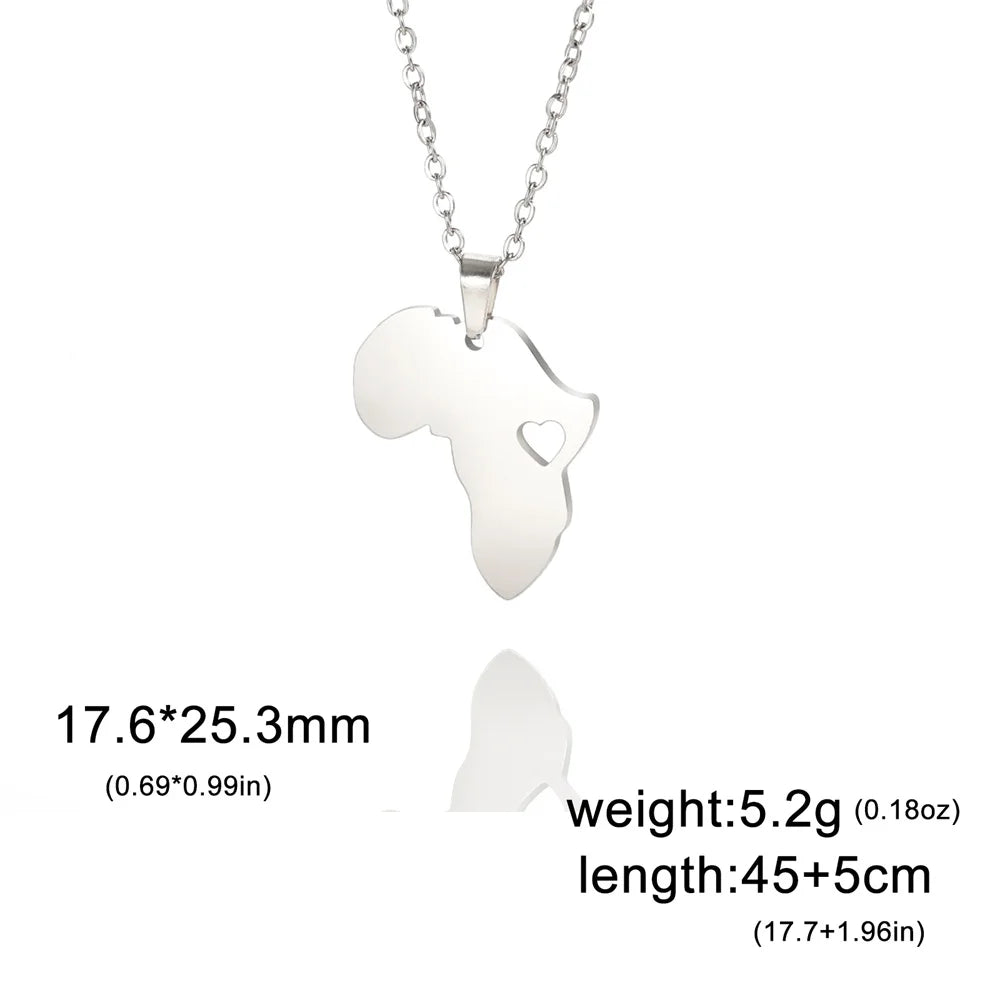 Buy African Heart Pendants Necklaces South Africa Map Necklace Choker Chain African Jewelry for only $5.48 at Flexi Africa