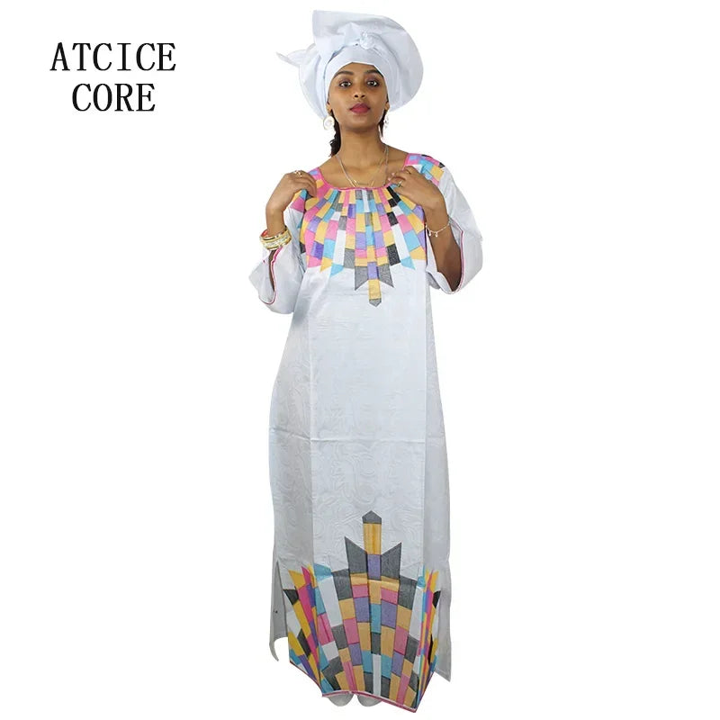 Elevate your style with our stunning African Dresses! Bazin Riche embroidery, this fashion design is a steal at $50.66.