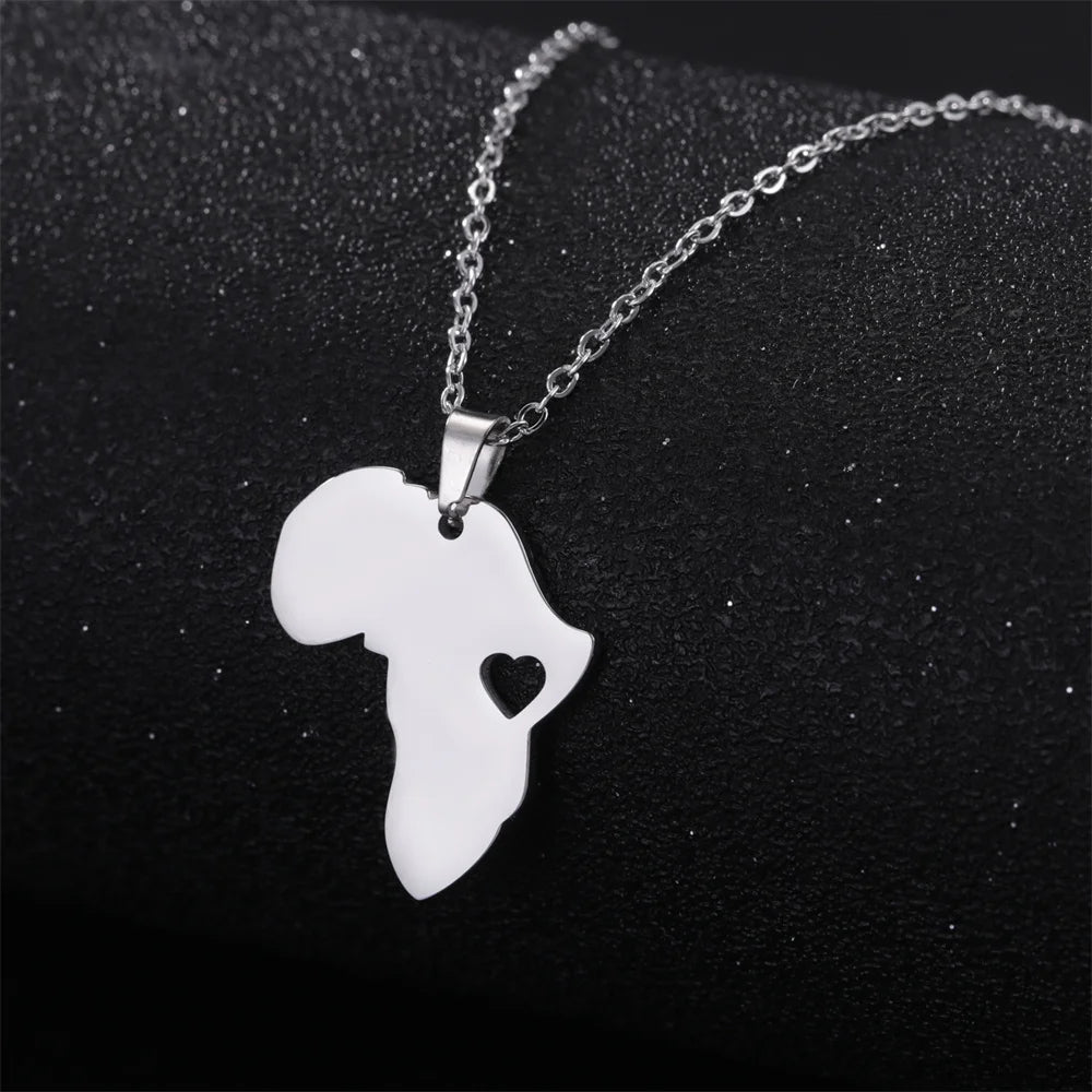 Buy African Heart Pendants Necklaces South Africa Map Necklace Choker Chain African Jewelry for only $5.48 at Flexi Africa