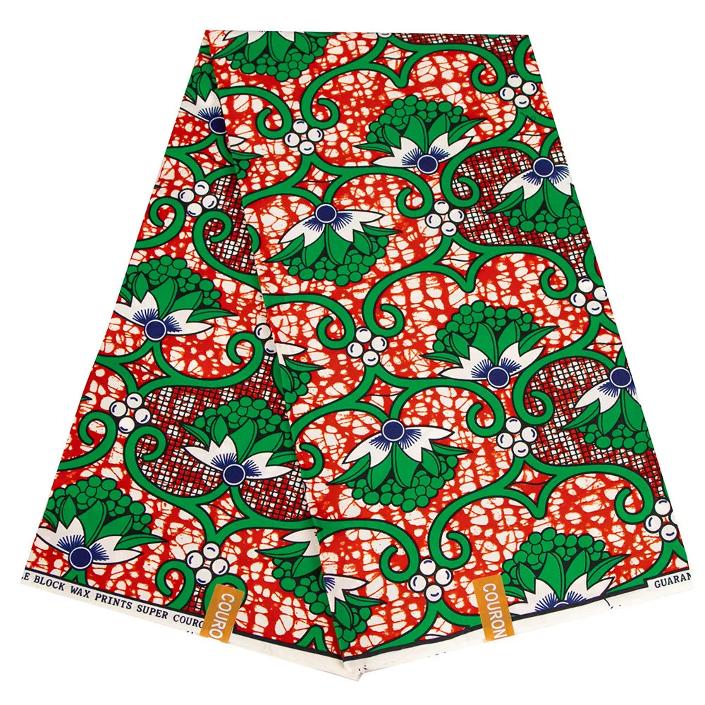 Buy African Ankara Wax Print Fabric – 100% Polyester Block Pattern Material for Sewing for only $4.31 at Flexi Africa!