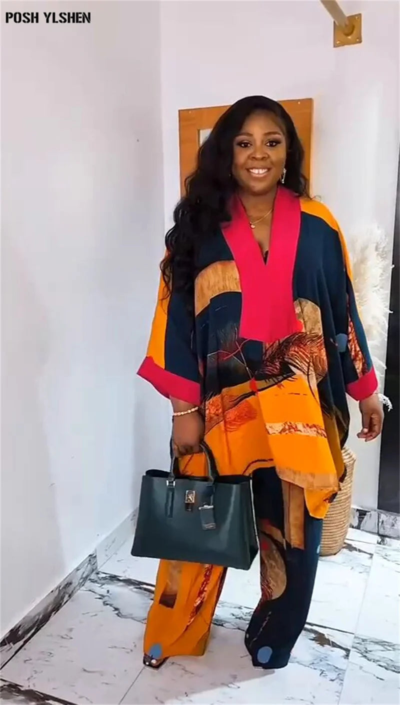 Buy Plus Size African Clothes Women Dashiki 2PC Set Print Outfits Tops Pants Trousers Suits for only $64.62 at Flexi Africa!