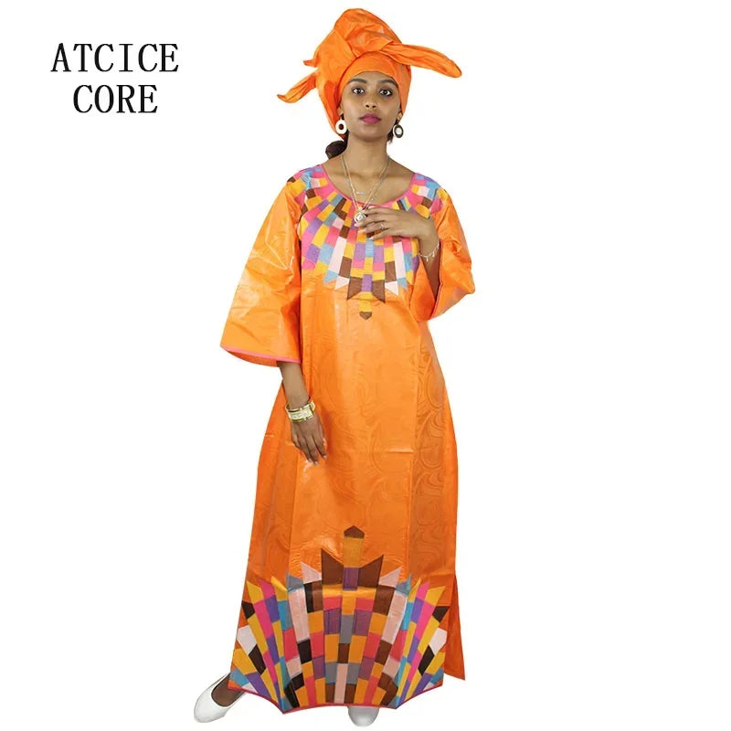 Elevate your style with our stunning African Dresses! Bazin Riche embroidery, this fashion design is a steal at $50.66.