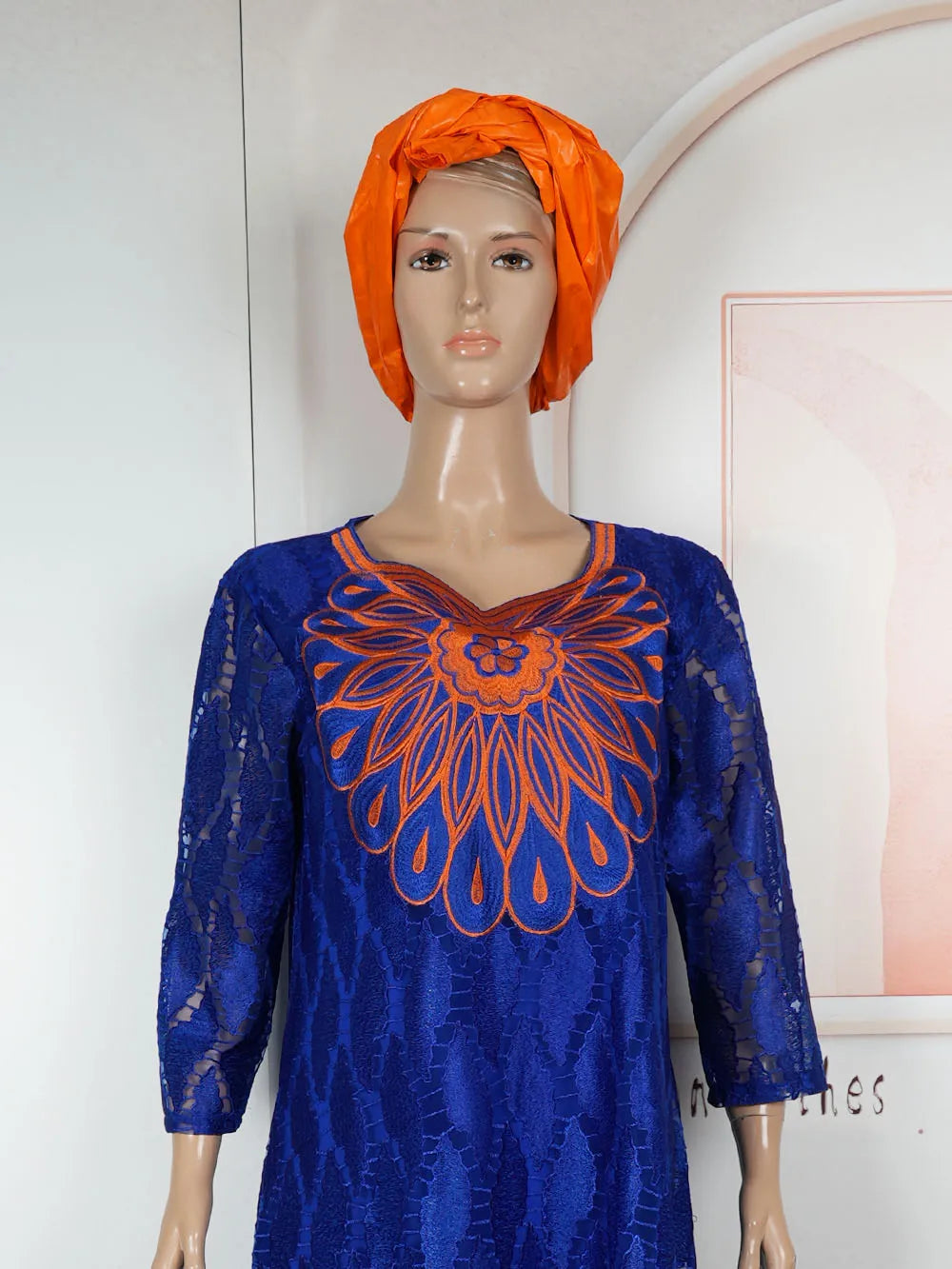 African Clothing for Women – Traditional Plus Size Floral Embroidered Dress