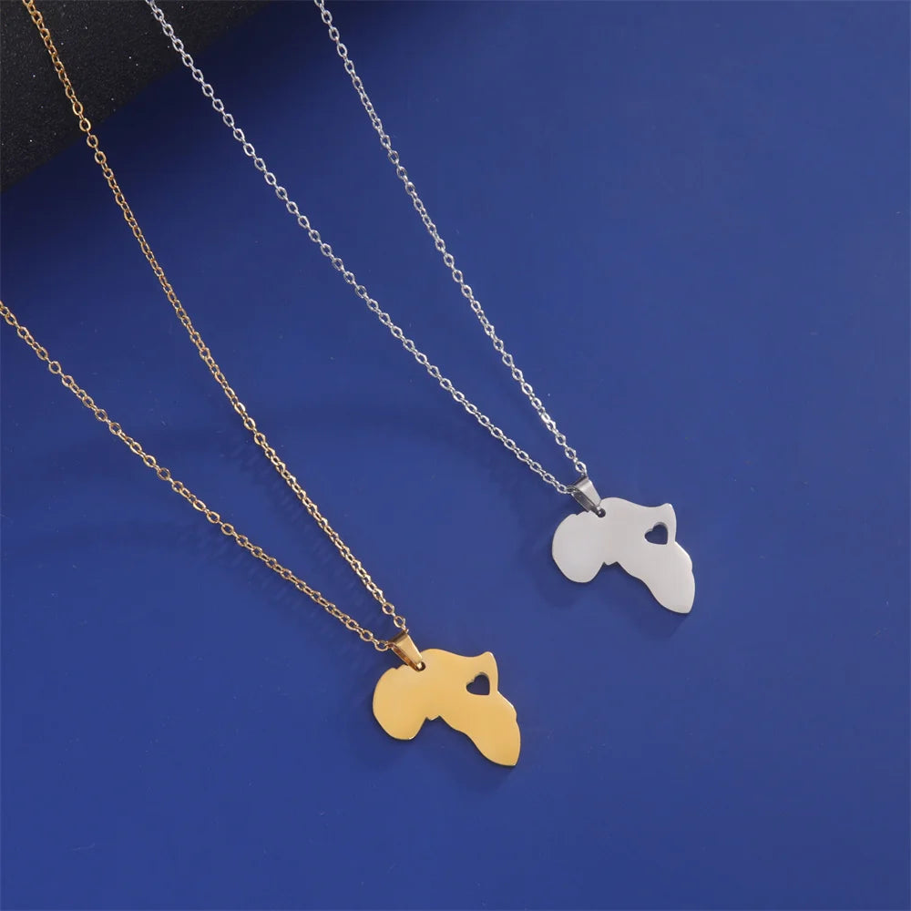 Buy African Heart Pendants Necklaces South Africa Map Necklace Choker Chain African Jewelry for only $5.48 at Flexi Africa