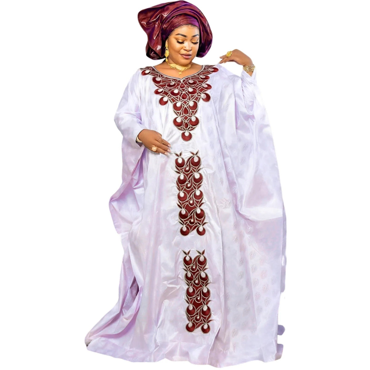 African Abaya Dress for Women – Embroidered Elegance Plus Size Church & Party Wear - Free Delivery only at Flexi Africa