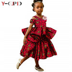 African Ankara Dress for Girls – Double - Layer Ruffles Bazin Riche Kids Party Dress - Free Delivery Worldwide only at Flexi Africa