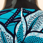 African Ankara Print Dress for Women – O - Neck Three - Quarter Sleeve Mid - Calf Dashiki Dress - Free Delivery Worldwide only at Flexi Africa