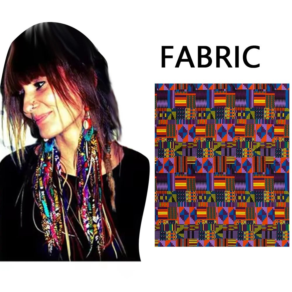 African Ankara Tassel Earrings – Handmade Boho Long Tribal Fabric Jewelry - Free Delivery Worldwide only at Flexi Africa