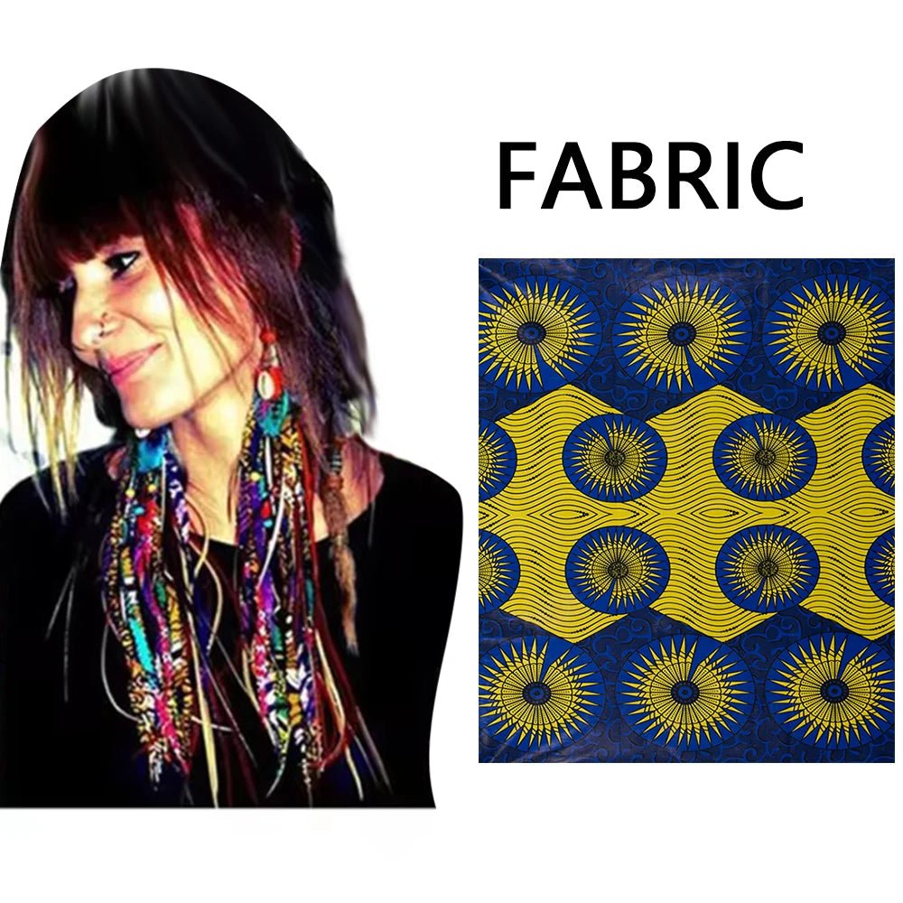 African Ankara Tassel Earrings – Handmade Boho Long Tribal Fabric Jewelry - Free Delivery Worldwide only at Flexi Africa