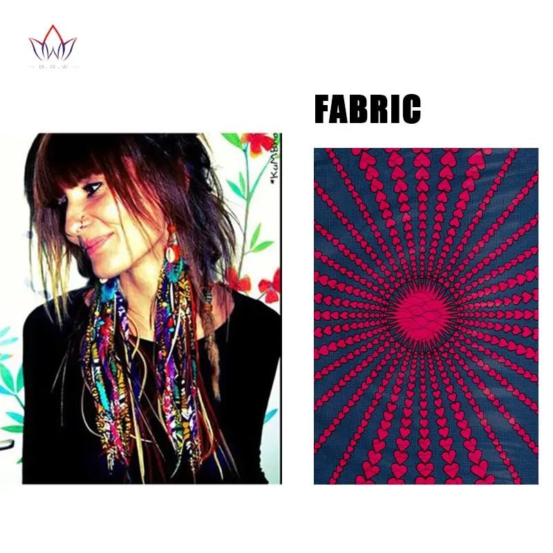 African Ankara Tassel Earrings – Handmade Boho Long Tribal Fabric Jewelry - Free Delivery Worldwide only at Flexi Africa