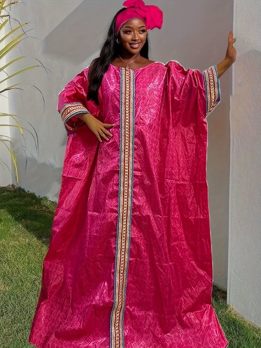 Buy African Original Bazin Riche Long Dress with Scarf, Traditional Women's Party Attire. for only $78.58 at Flexi Africa!