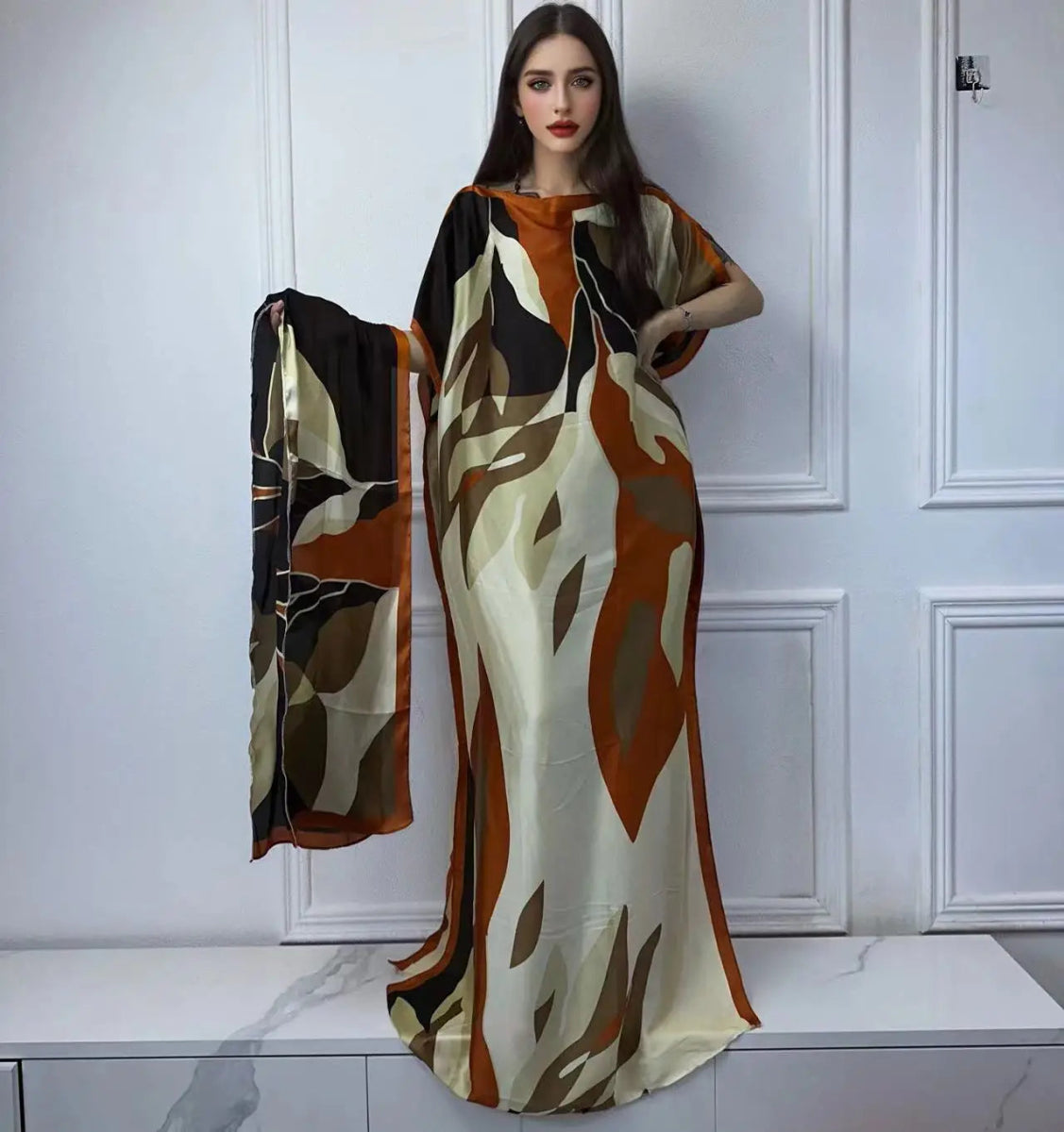 African Boho Summer Kaftan Dress – Printed Loose Fit with Belt, Beach & Holiday Wear - Free Delivery Worldwide