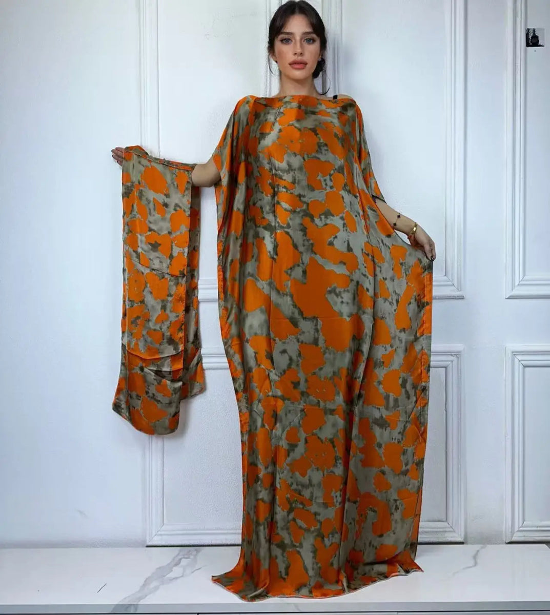 African Boho Summer Kaftan Dress – Printed Loose Fit with Belt, Beach & Holiday Wear - Free Delivery Worldwide