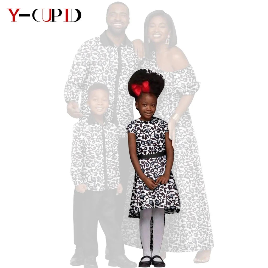 African Dashiki Family Set – Matching Dresses for Women & Girls with Men & Boys Top and Pants - Free Delivery Worldwide only at Flexi Africa