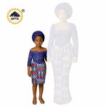 African Dashiki Long Dresses – Ankara Mom and Daughter Matching Family Wear - Free Delivery Worldwide only at Flexi Africa