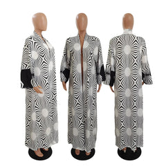 African Dresses for Women African Ethnic Print Loose Long Trench Coat Streetwear Dashiki African Clothes - Flexi Africa - Flexi Africa offers Free Delivery Worldwide - Vibrant African traditional clothing showcasing bold prints and intricate designs