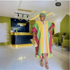 African Women’s Dashiki Maxi Dress – Traditional Long Summer Gown Plus Size - Free Delivery Worldwide only at Flexi Africa