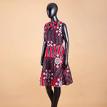 African Dresses for Women Match Print Bow Tie V - Neck Sleeve African Clothes Ankara Print Outfits Plus Size Bazin Riche S2025041 - Free Delivery Worldwide only at Flexi Africa