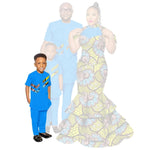 African Family Matching Outfits – Dashiki Women’s Long Mermaid Dress with Men & Boys Shirt and Pant Sets, - Free Delivery Worldwide only at Flexi Africa