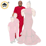 African Family Matching Outfits – Dashiki Women’s Long Mermaid Dress with Men & Boys Shirt and Pant Sets, - Free Delivery Worldwide only at Flexi Africa