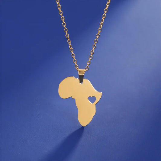 African Heart Stainless Steel Necklace: Symbolic South Africa Map Pendant - Flexi Africa - Free Delivery www.flexiafrica.com