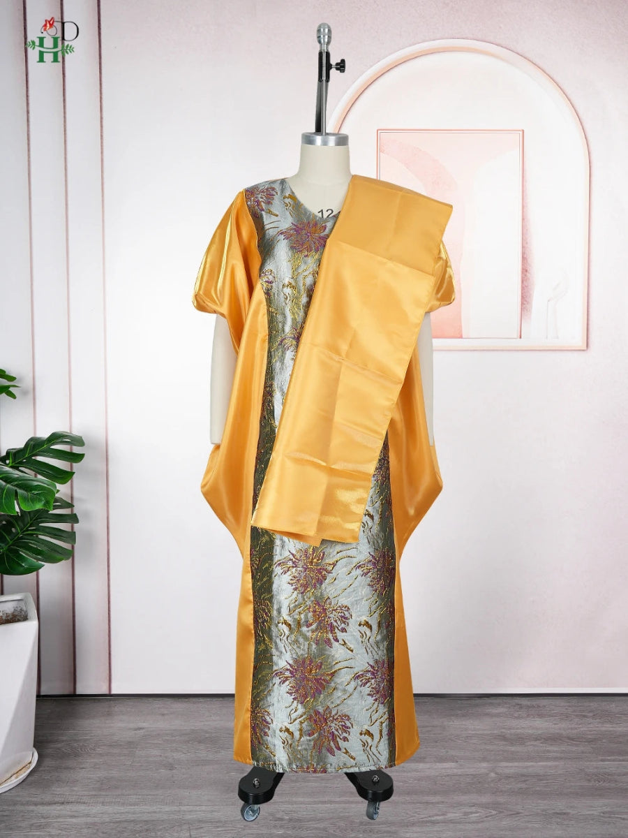 African Luxury Gown – Rich Embroidery Boubou Robe for Special Occasions - Free Delivery Worldwide only at Flexi Africa